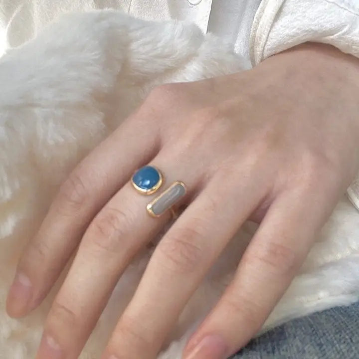Simple Open Statement Stackable Ring in Solid Copper, Enamel