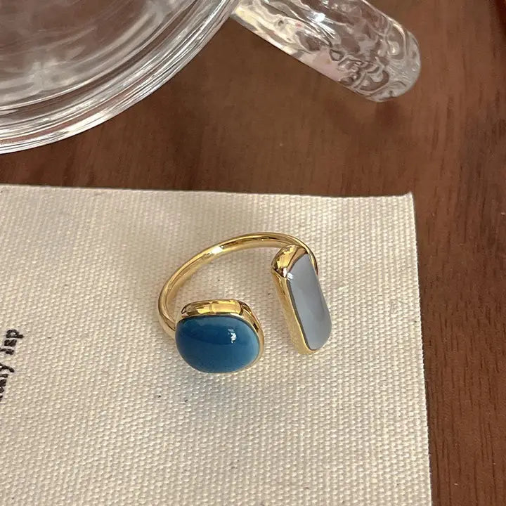 Simple Open Statement Stackable Ring in Solid Copper, Enamel