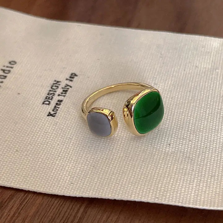 Simple Open Statement Stackable Ring in Solid Copper, Enamel
